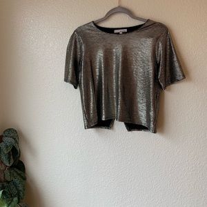 June & Hudson Black and Gold Tee